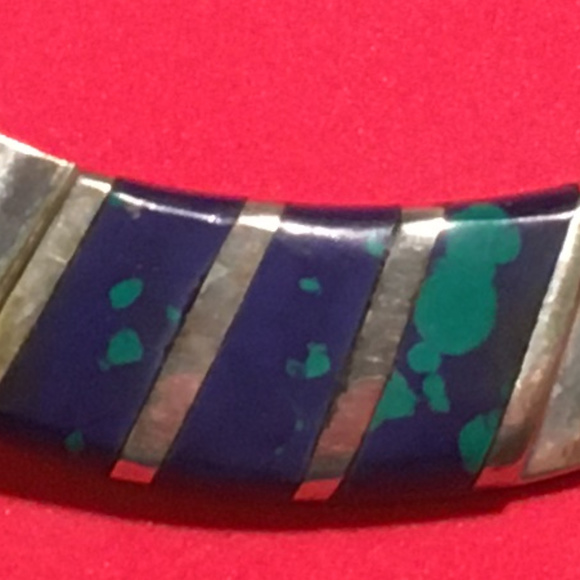 Sterling Silver Neckklace with Azurite - Picture 2 of 2